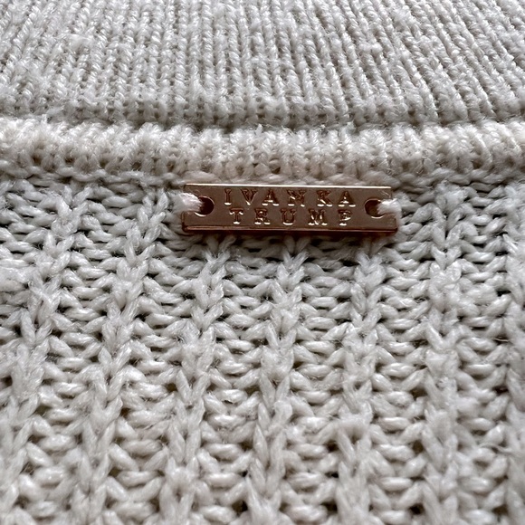 Ivanka Trump Sweater, Ivory color with rose gold zippers - Picture 3 of 8